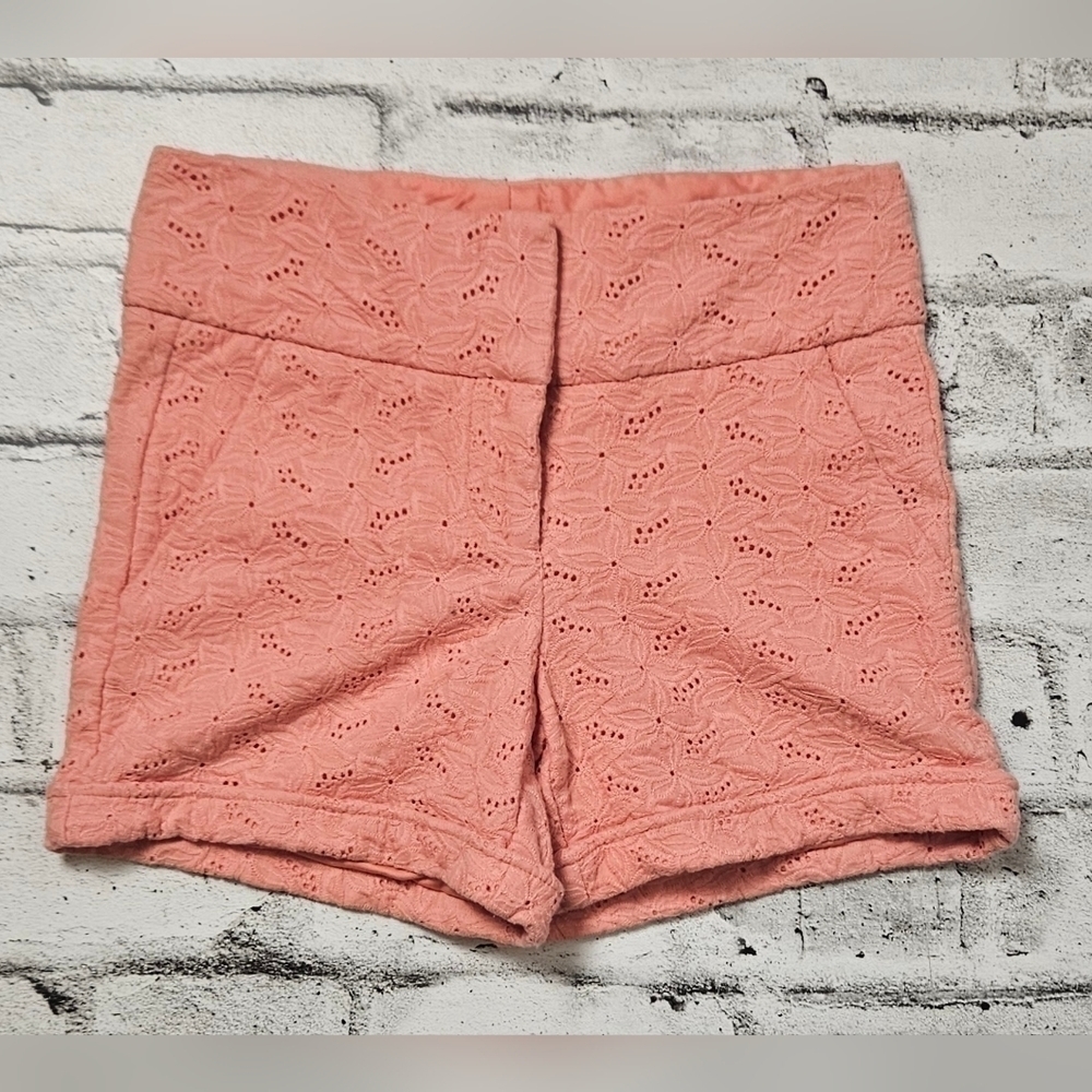 Le Chateau Pink Eyelet Embroidered Shorts Cottagecore Size 00
